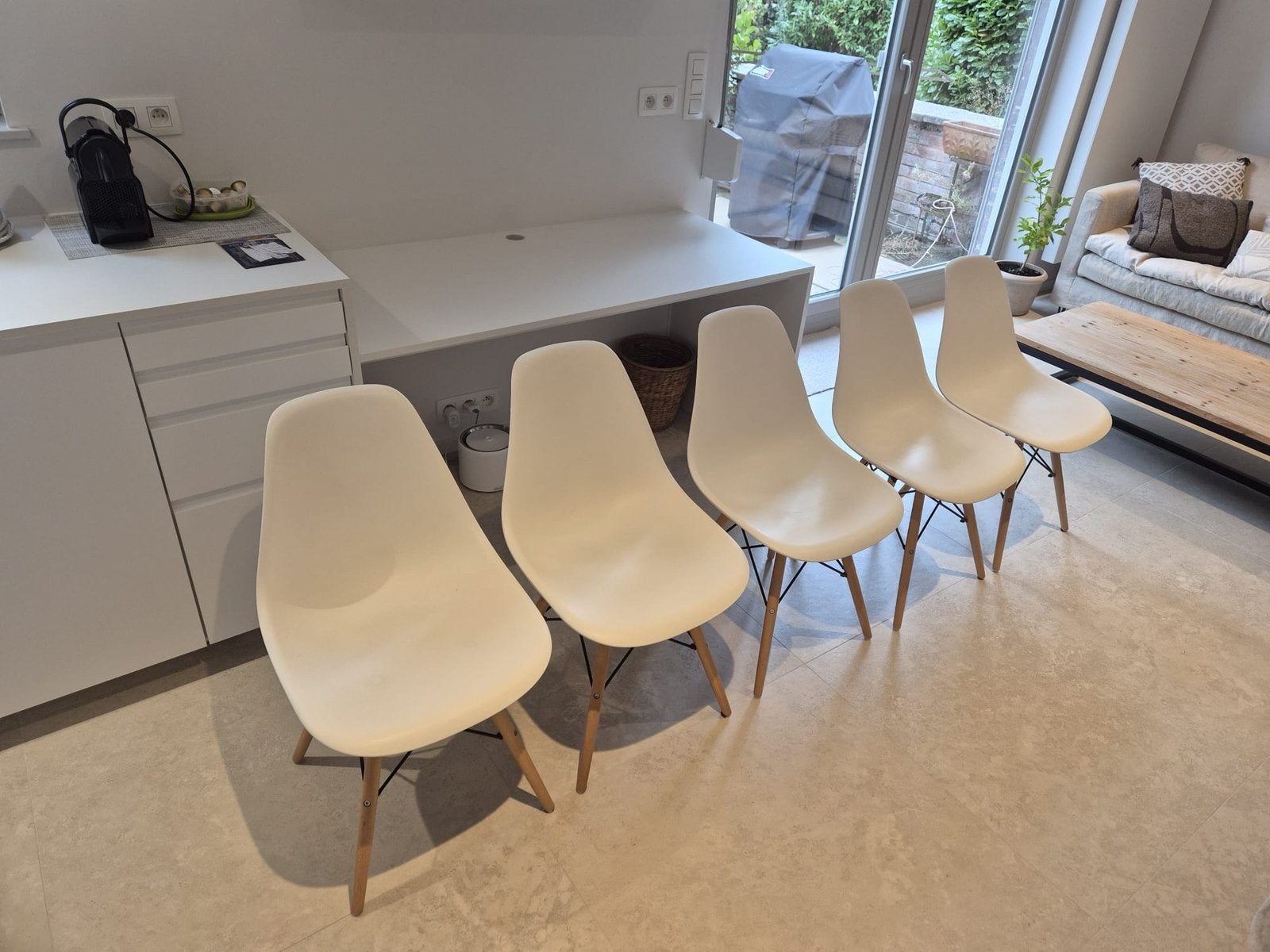 5 chaises style scandinave, Maison & Meubles, Enlèvement, Utilisé, Noir, Bois