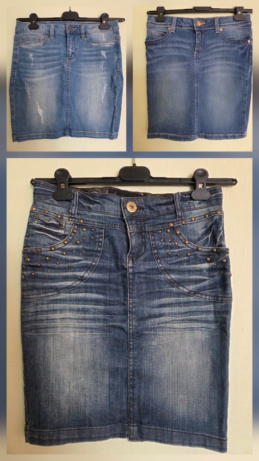 Lot van 3 jeansrok, maat 36,34,XS, Kleding | Dames, Ophalen of Verzenden, Maat 34 (XS) of kleiner, Blauw