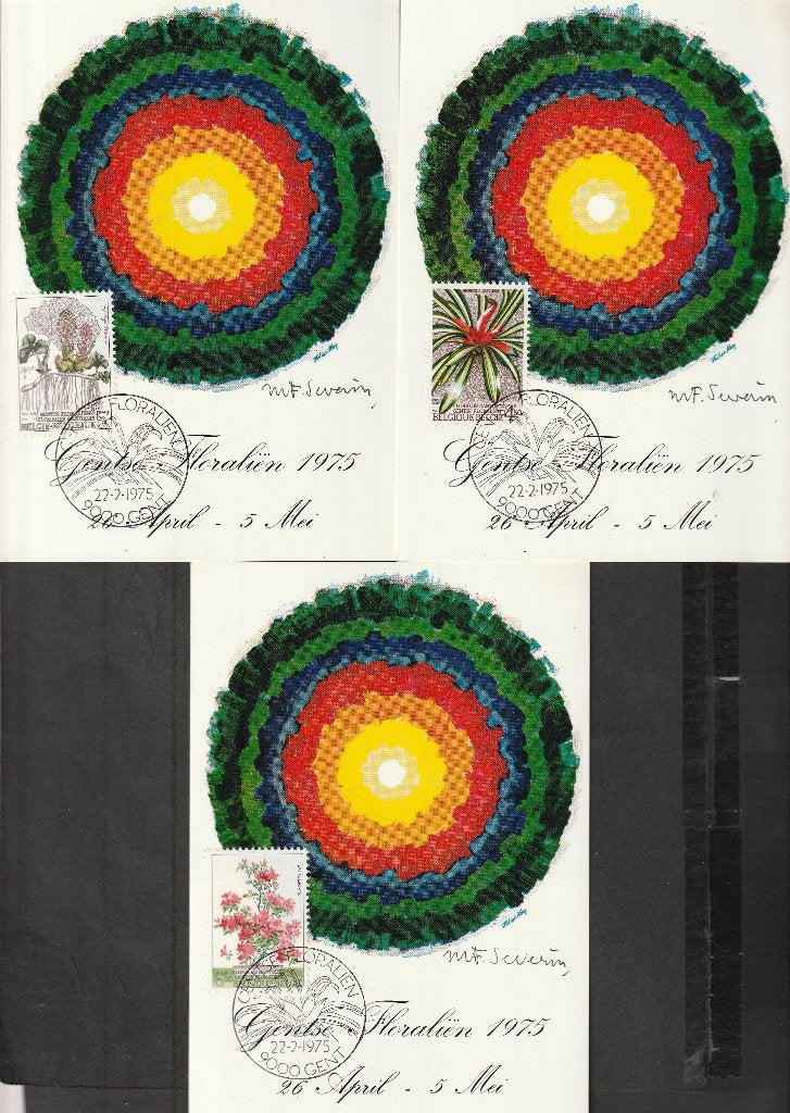 Gentse Floraliën 1975 MK + EDB, Met stempel, Ophalen of Verzenden, Gestempeld, 1e dag stempel
