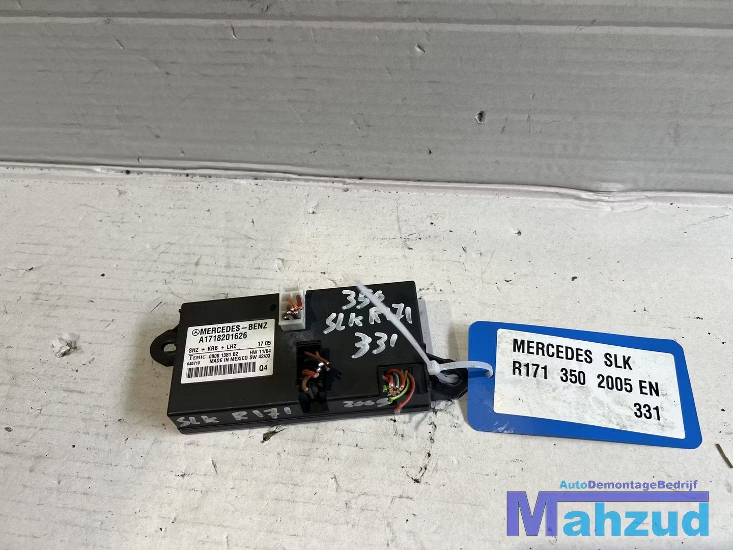 MERCEDES SLK R171 stoelverwarming module A1718201626 2005-20, Auto-onderdelen, Gebruikt, Mercedes-Benz AG, Mercedes-Benz, Mercedesstrasse 120
70372  Stuttgart, DE