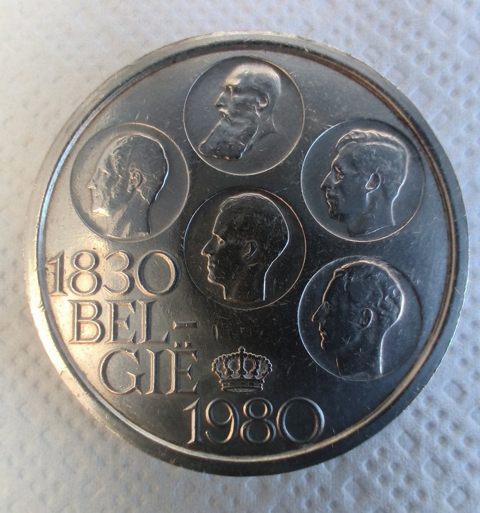 België 500 Frank 1980 – 150 jaar onafhankelijkheid., Verzilverd, Zilver, Ophalen of Verzenden, Losse munt