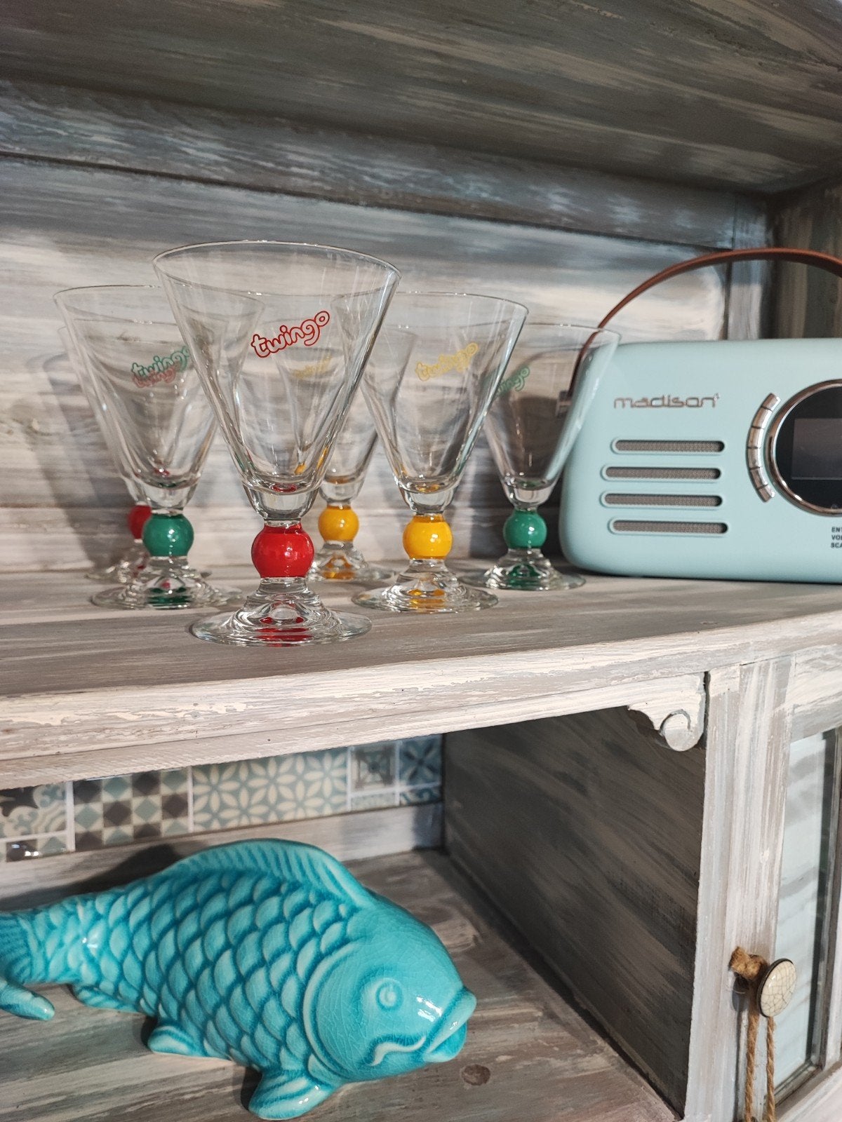 6 Reclamecocktailglazen voor verzamelaars van Renault Twingo, Verzamelen, Glas en Drinkglazen, Ophalen