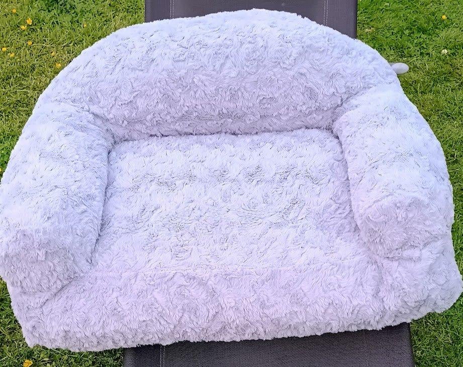Fauteuil-Panier synthétique, coton perlé - gris, Animaux & Accessoires, Paniers pour chiens, Enlèvement, Comme neuf, Coton