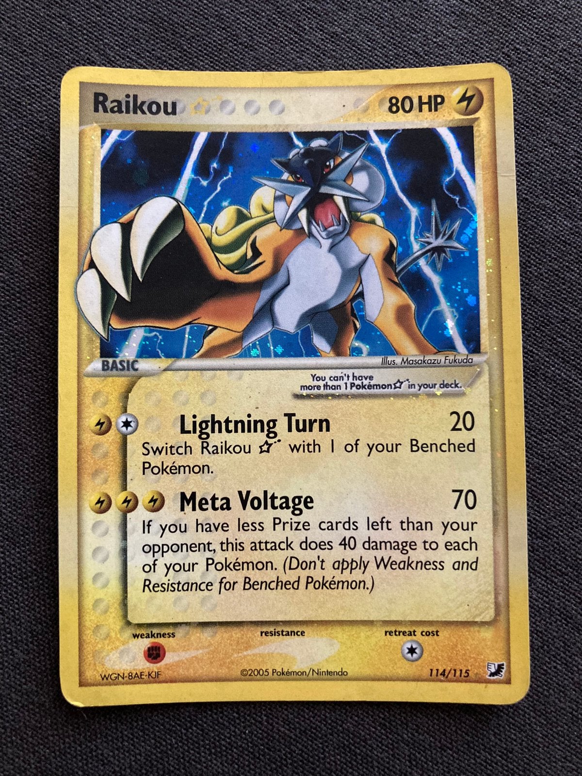 Raikou Gold Star 114/115 EX Unseen Forces, Hobby & Loisirs créatifs, Enlèvement, Utilisé