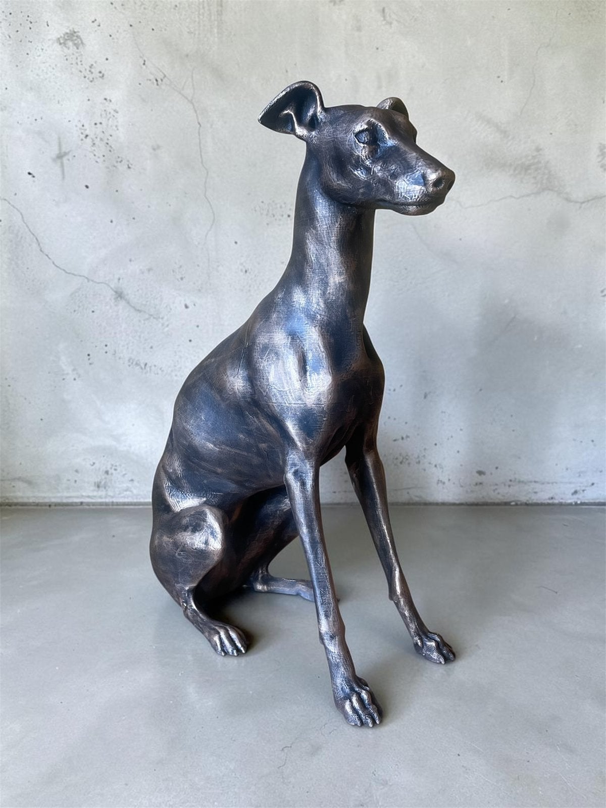 Sculpture Lévrier 70 cm, Sculpture, Plastique, De l'artiste lui-même, 70 cm