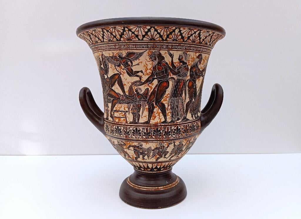 grote Griekse vaas terracotta gesigneerd gemerkt, Antiek en Kunst, Antiek | Vazen, Ophalen of Verzenden