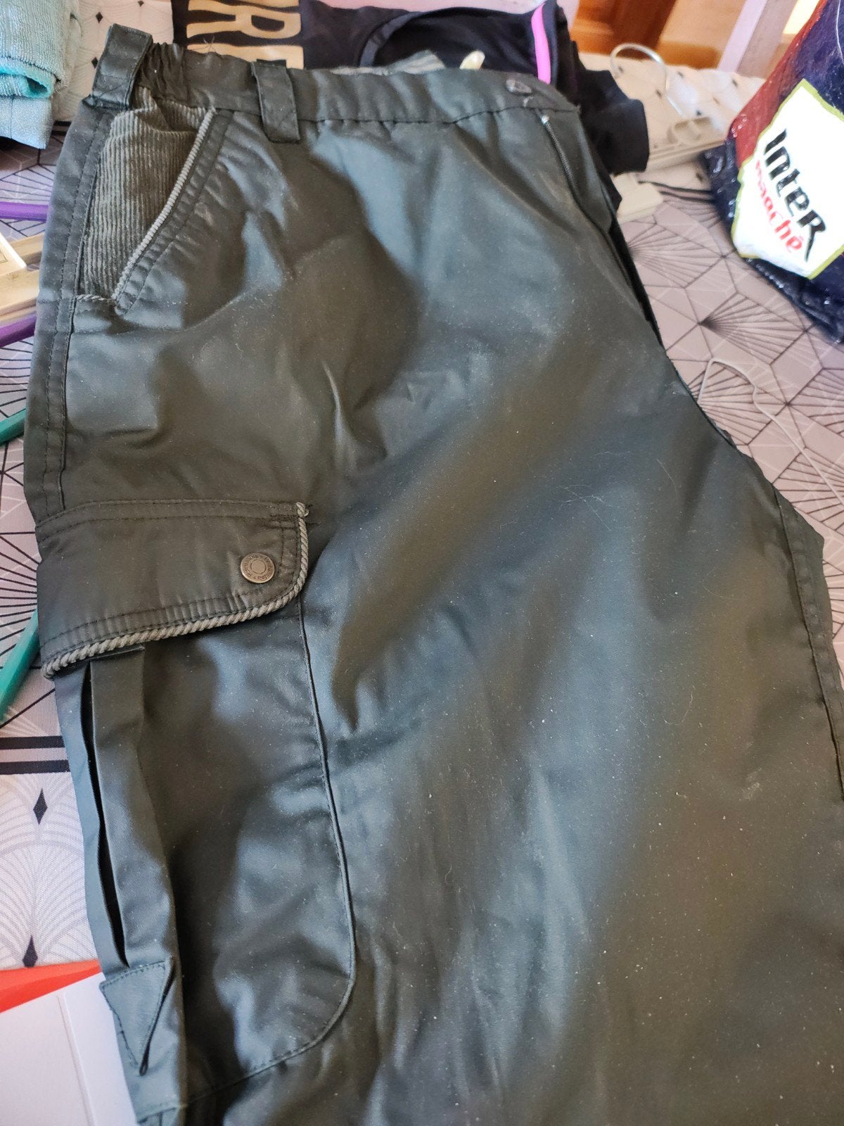 pantalon homme pêche chasse, Comme neuf, Percussion, Vert, Enlèvement