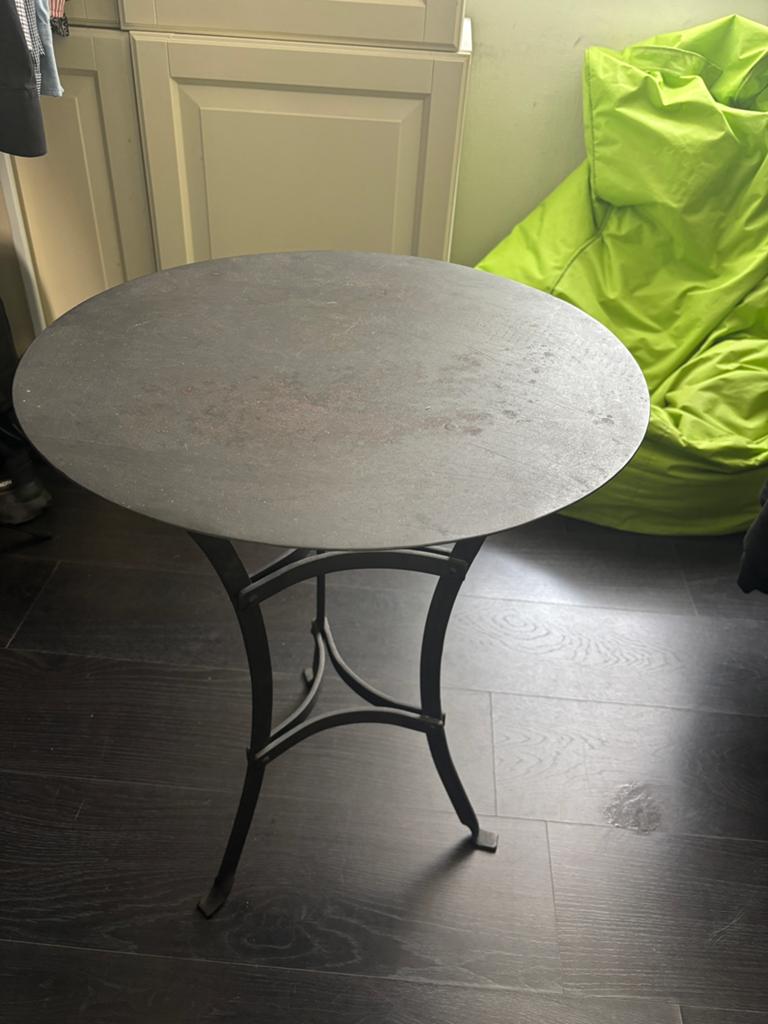 Bijzettafel, Ophalen, Gebruikt, Rond, Metaal of Aluminium
