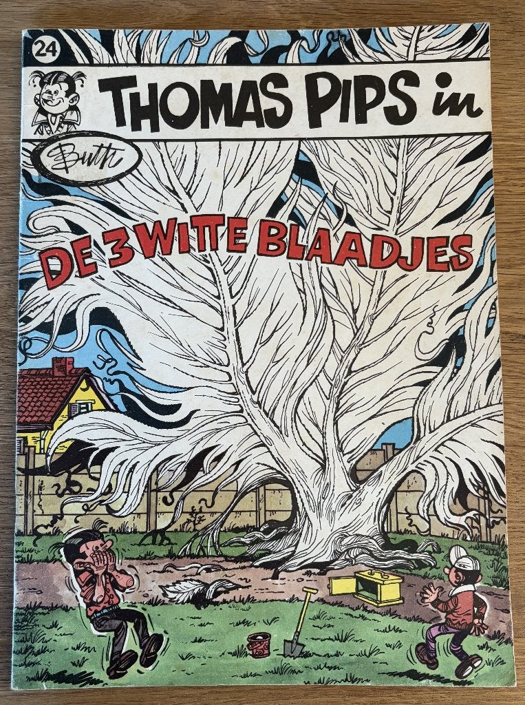 Thomas Pips - De 3 witte blaadjes -24-1e dr(1974) Strip, Boeken, Meerdere stripboeken, Ophalen of Verzenden, Zo goed als nieuw