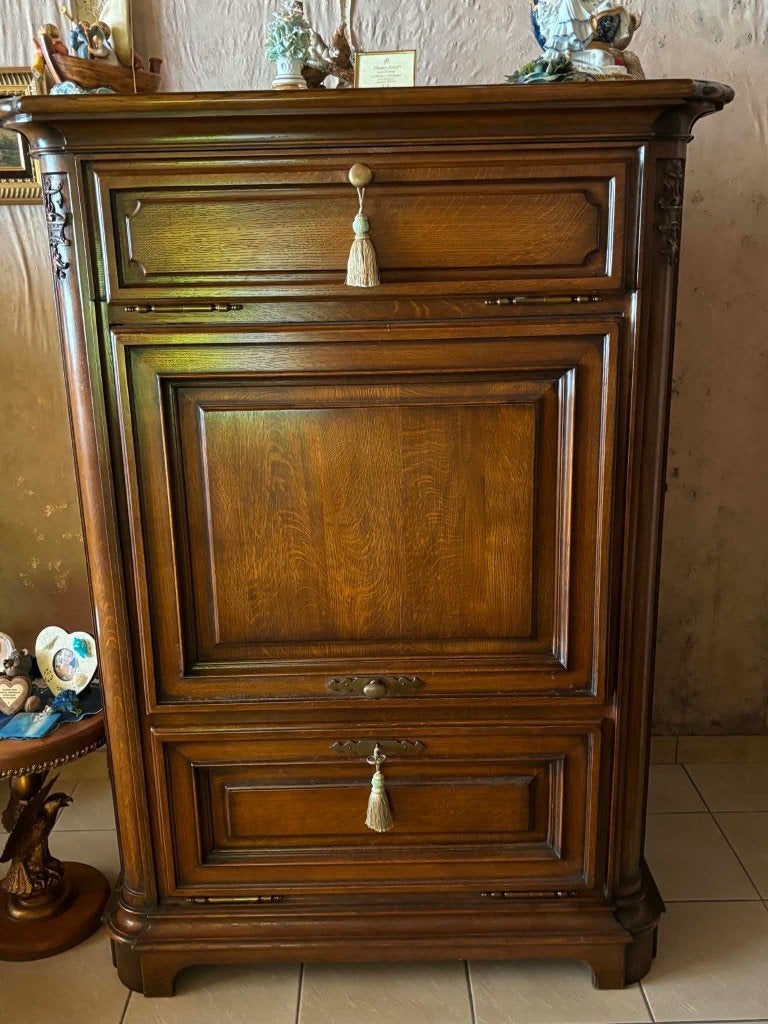 tv kast, Ophalen, 100 tot 150 cm, Eikenhout, Zo goed als nieuw