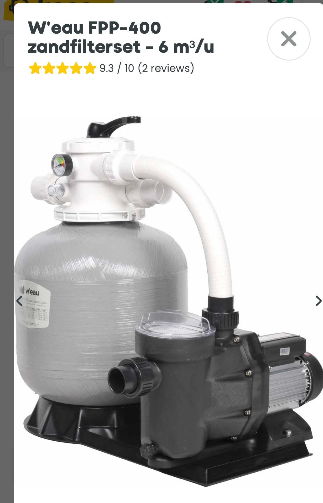 W'eau FPP-400 zandfilterset - 6 m³/u, Enlèvement, Comme neuf