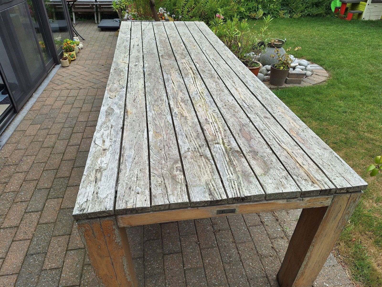 Grote zware houten tuintafel, Ophalen