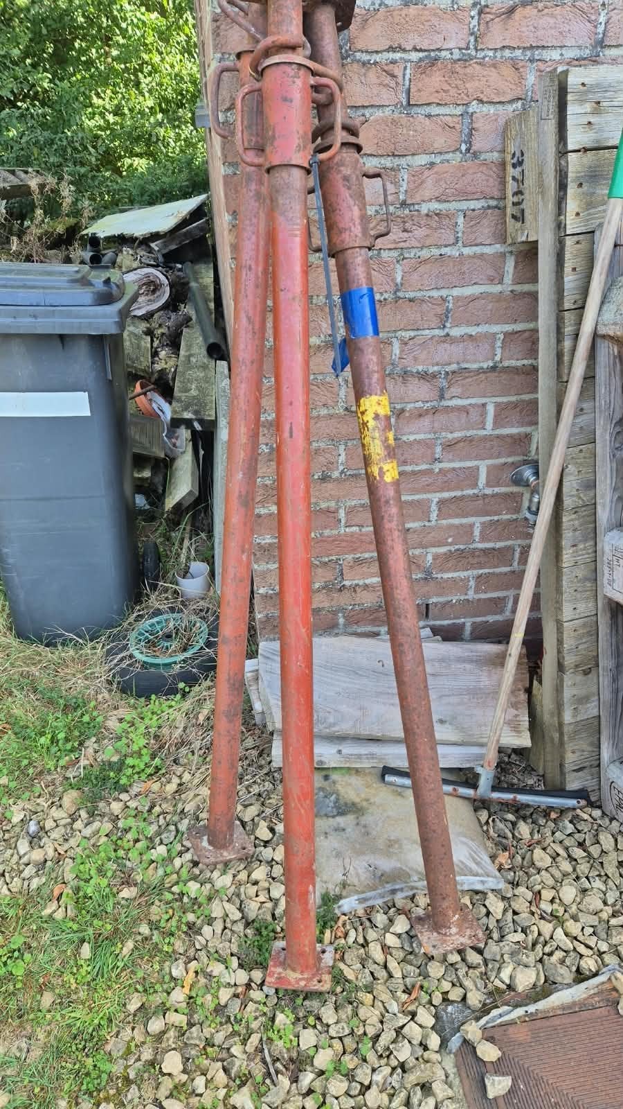 étancons 1,6m à 2,5m, Ophalen