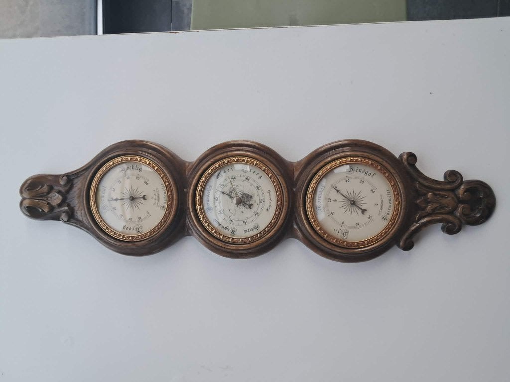 Vintage 3-in-1 weerstation, Audio, Tv en Foto, Weerstations en Barometers, Ophalen of Verzenden, Weerstation