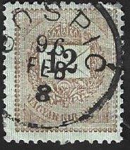1 Postzegel Hongarije 1889 Brief, kroon en posthoorn, Postzegels en Munten, Postzegels | Europa | Hongarije, Ophalen of Verzenden