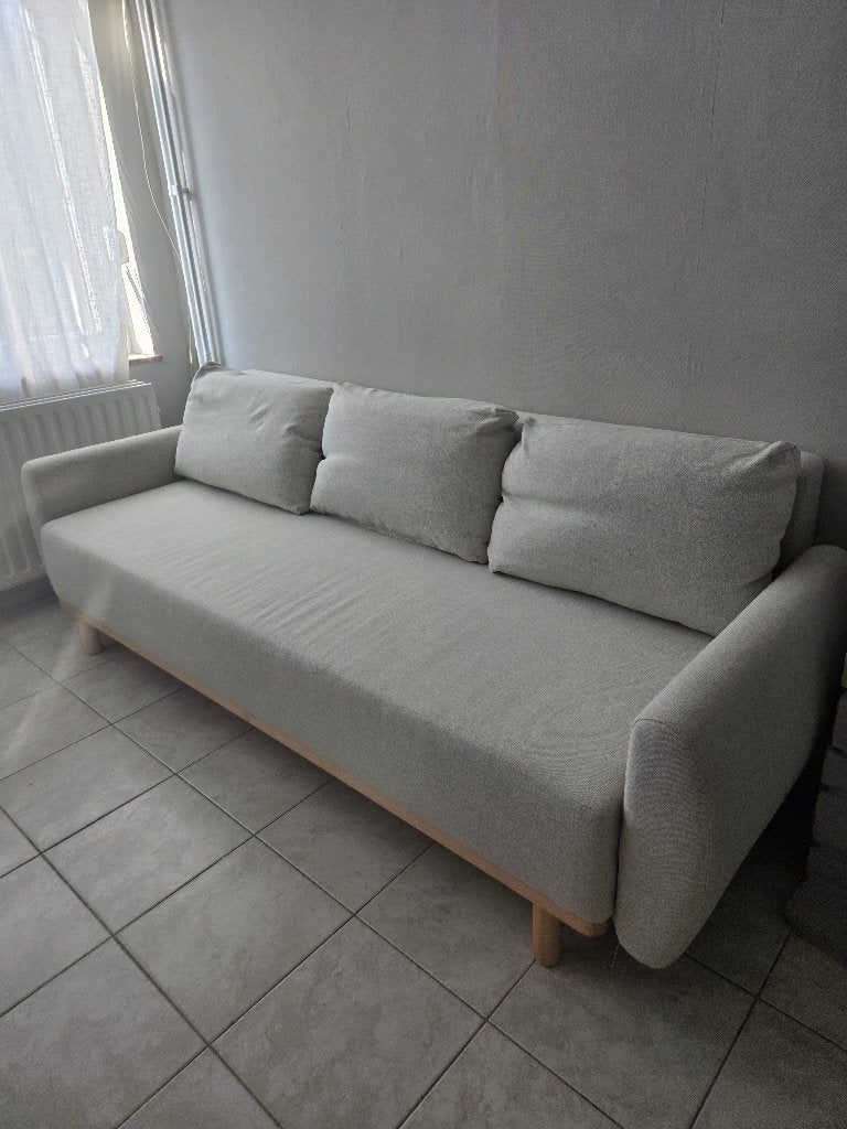 Canapé lit grunnarp ikea, Beige, 140 cm, Enlèvement, Utilisé