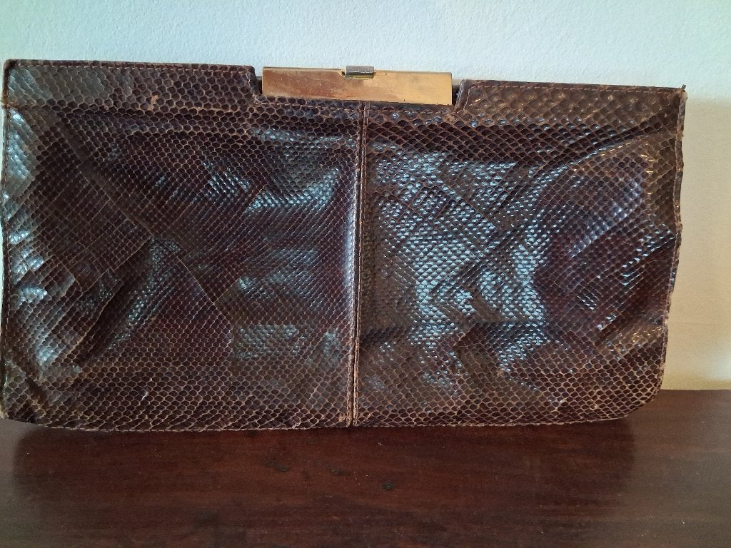Enveloptas, clutch , handtas croco bruin, Ophalen, Gebruikt, Bruin, Handtas