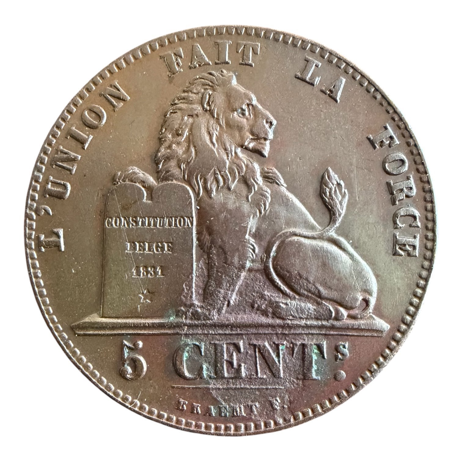 Belgique 5 centime 1859 Leopold I, Enlèvement