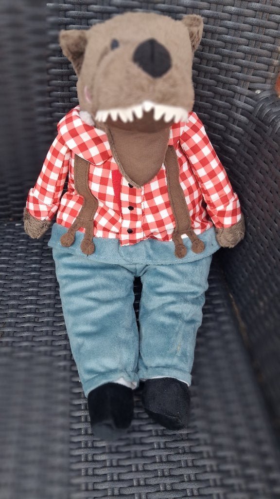 Boze wolf knuffel, Overige typen, Ophalen of Verzenden, Zo goed als nieuw, Wasbaar