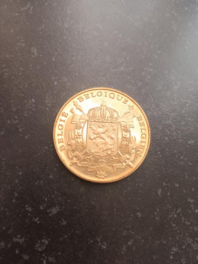 Vergulde Médaille koning Filip, Postzegels en Munten, Munten | België, Verguld, Ophalen of Verzenden, Geboorte of Huwelijk, Losse munt