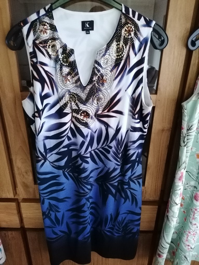 Jurk k design xxl 15€, Kleding | Dames, Jurken, Blauw, Zo goed als nieuw, Boven de knie, Ophalen