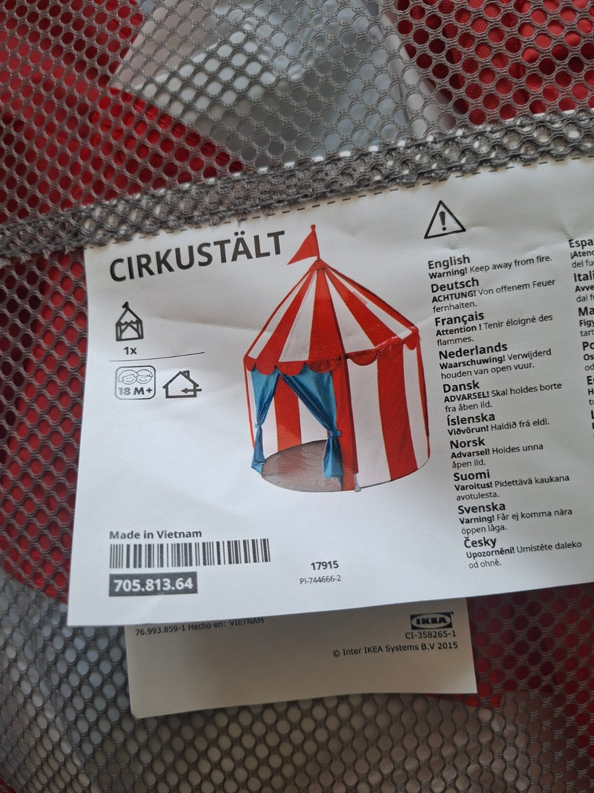 IKEA CIRKUSTÄLT Speeltent (Compleet in opbergtas), Enlèvement