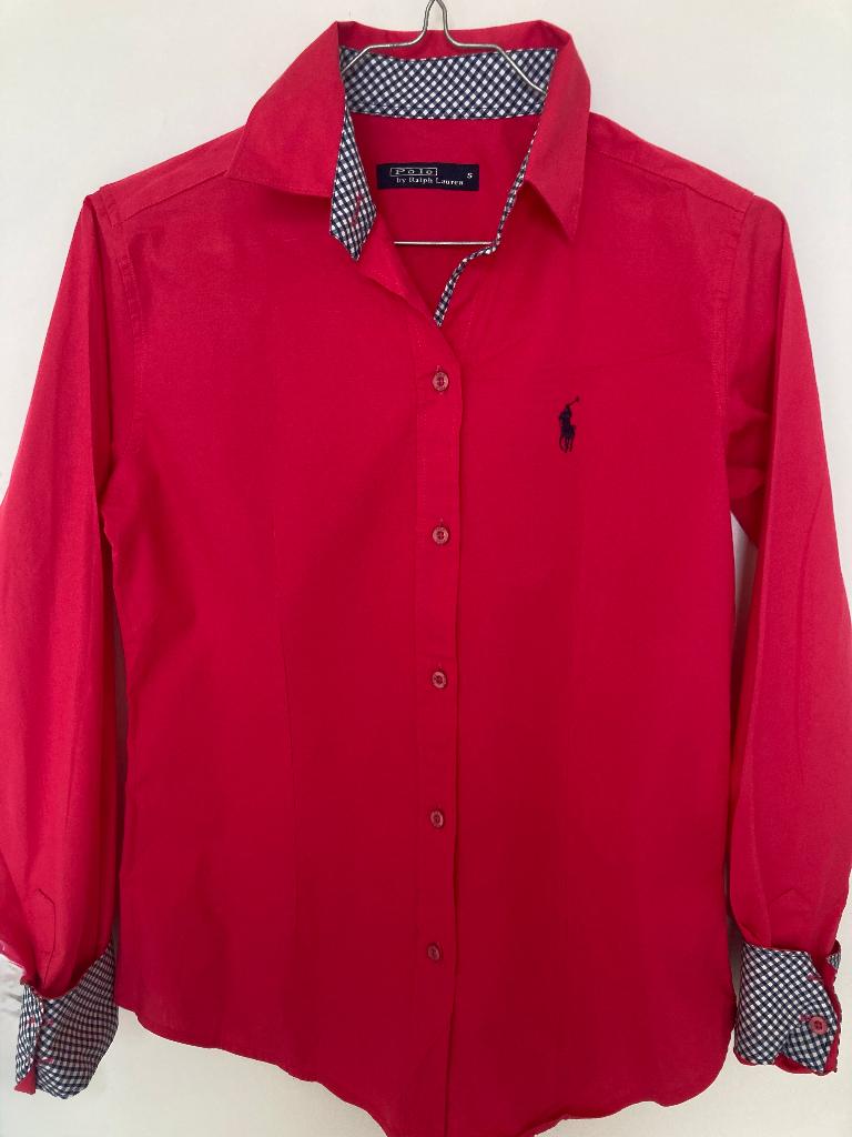 Ralph Lauren - rode dames blouse -small/36/8, Polo Ralph Lauren, Ophalen of Verzenden, Zo goed als nieuw, Maat 36 (S)