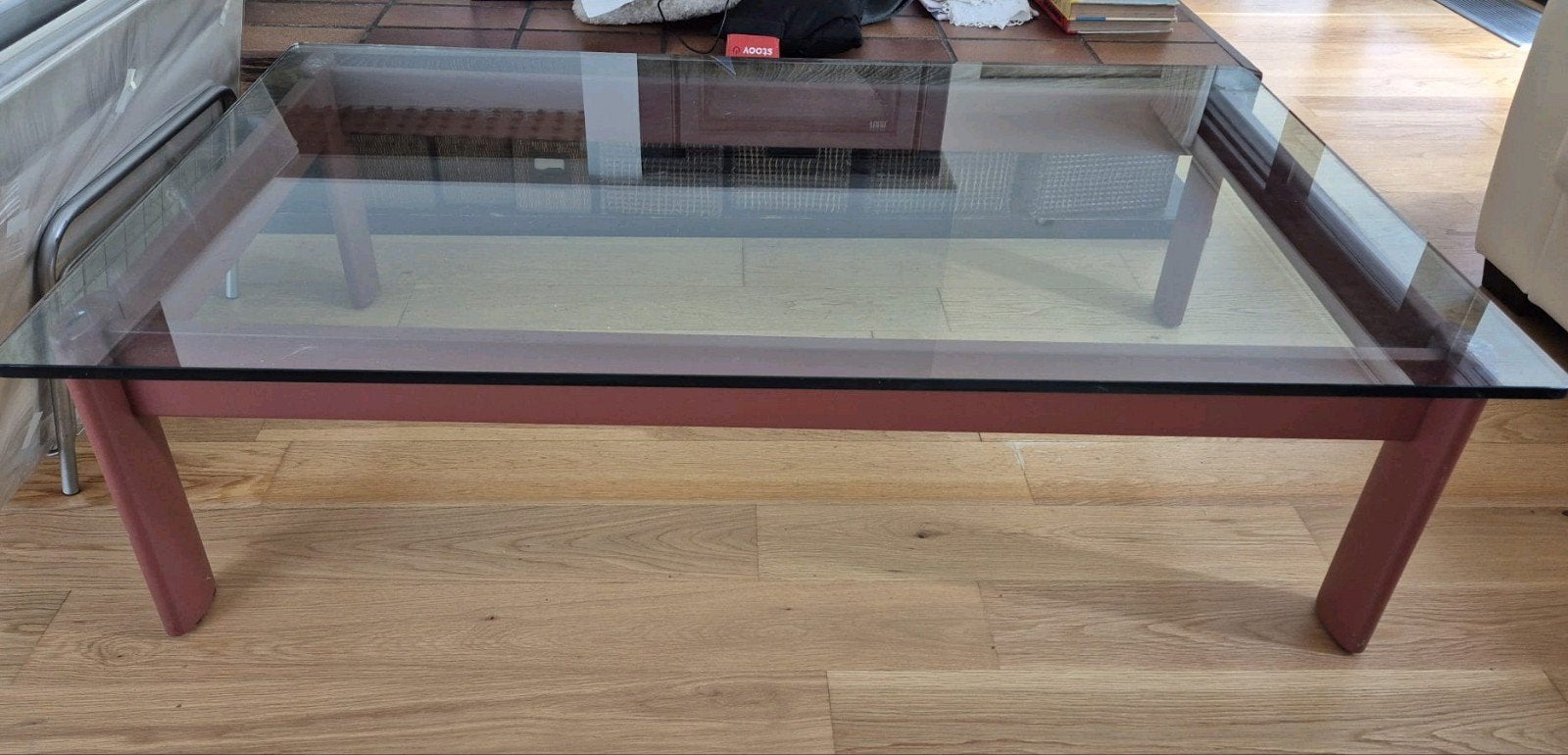 salontafel met glas, Huis en Inrichting, Ophalen, Gebruikt, 100 tot 150 cm, 50 tot 100 cm