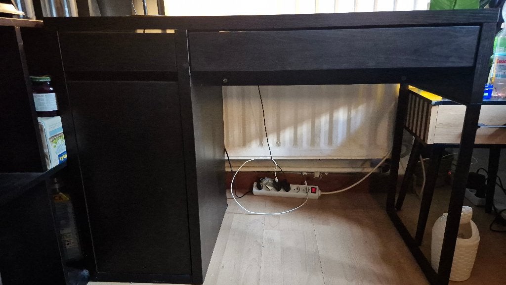 Bureau + chaise + lampe, 105 cm, Bureau d'écolier, 50 cm, Utilisé