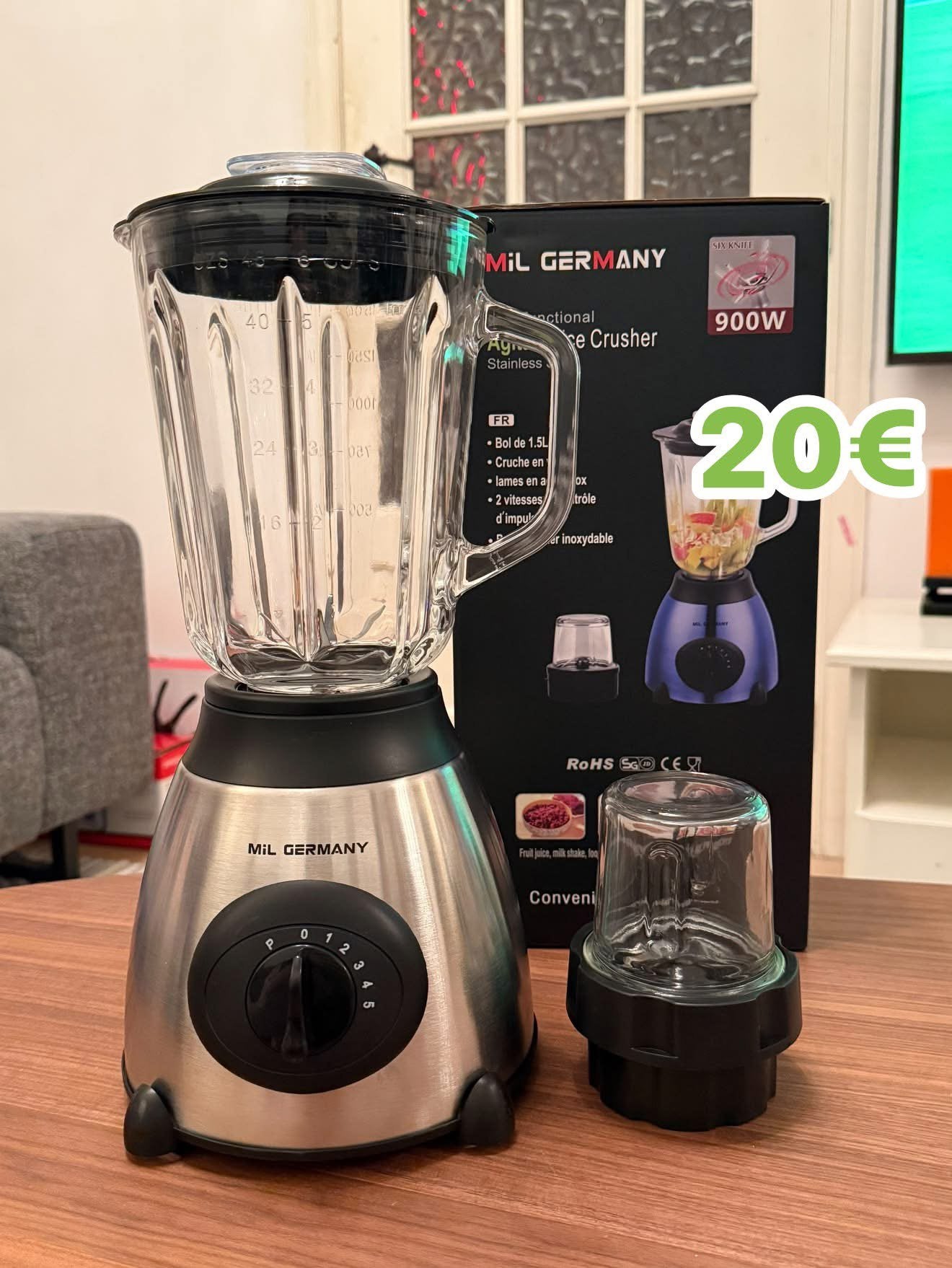Mixeur blender et hachoir 2 en 1 Mil Germzny, Electroménager, Enlèvement, Neuf