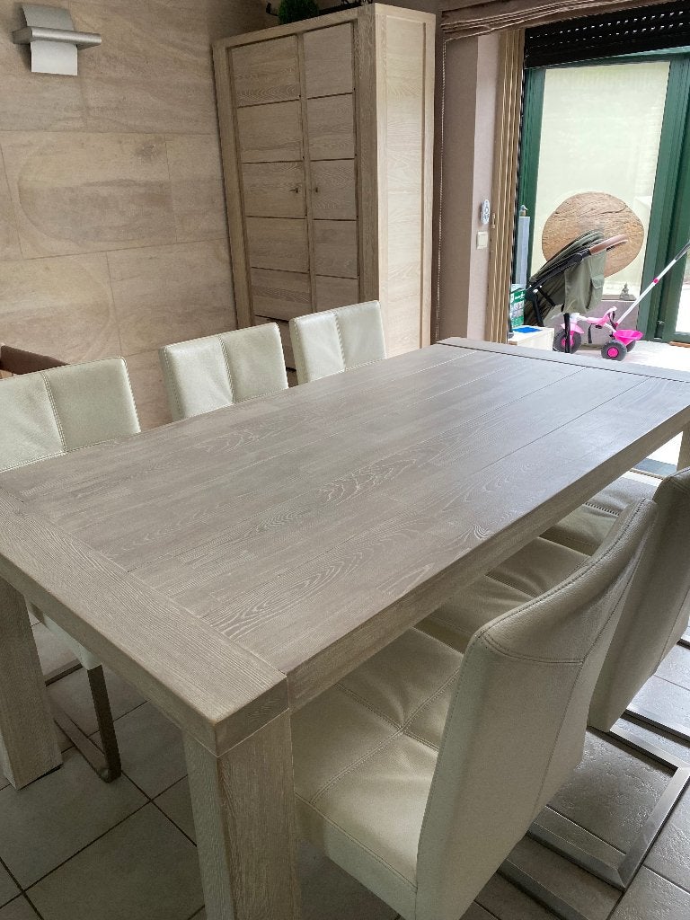 Belle salle à manger intemporelle avec 6 chaises, Maison & Meubles, Salles à manger complètes, Utilisé, 4 à 6 chaises, Enlèvement