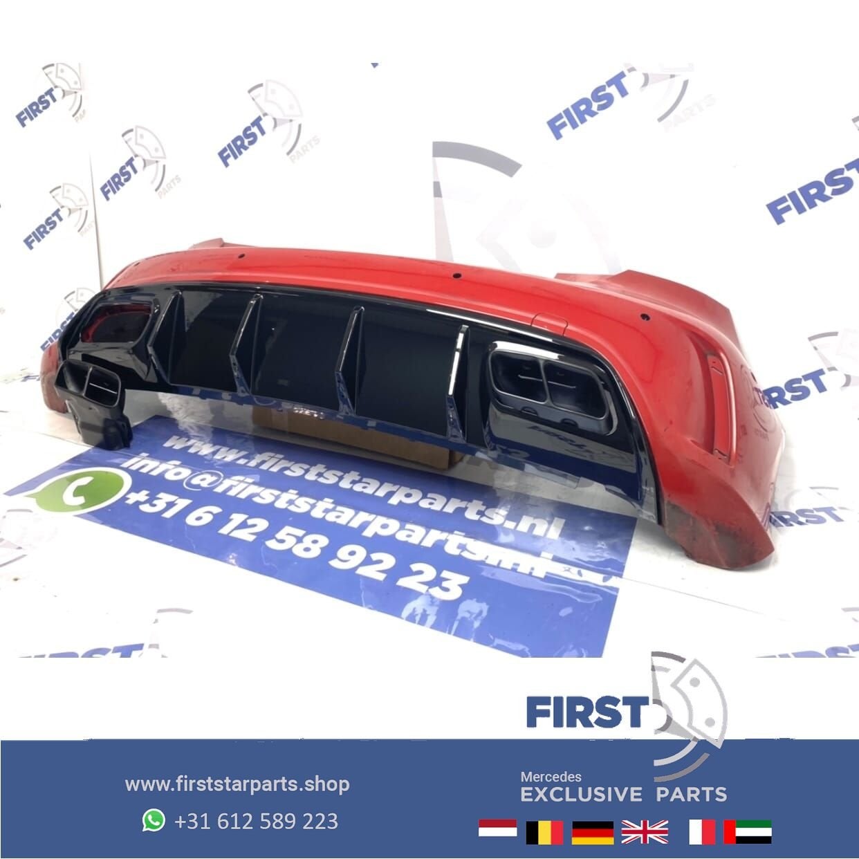 W176 A45 AMG ACHTERBUMPER ROOD Mercedes A Klasse 2012-2018, Arrière, Utilisé, -, -
