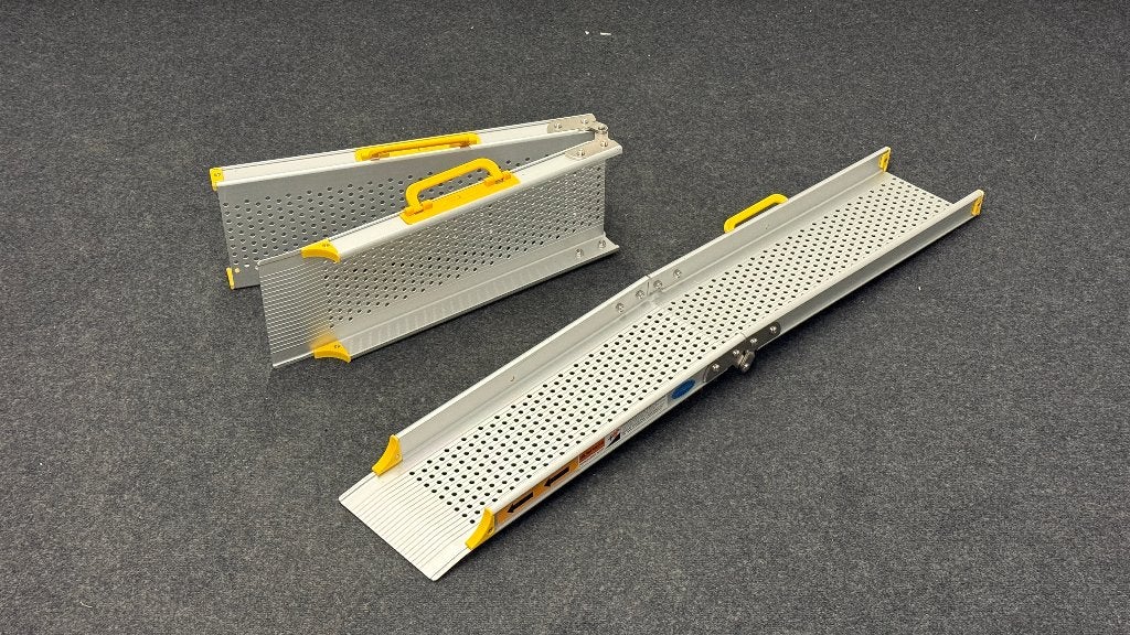 Aluminium oprijplaat inklapbaar 2 stuks (120cm), Ophalen