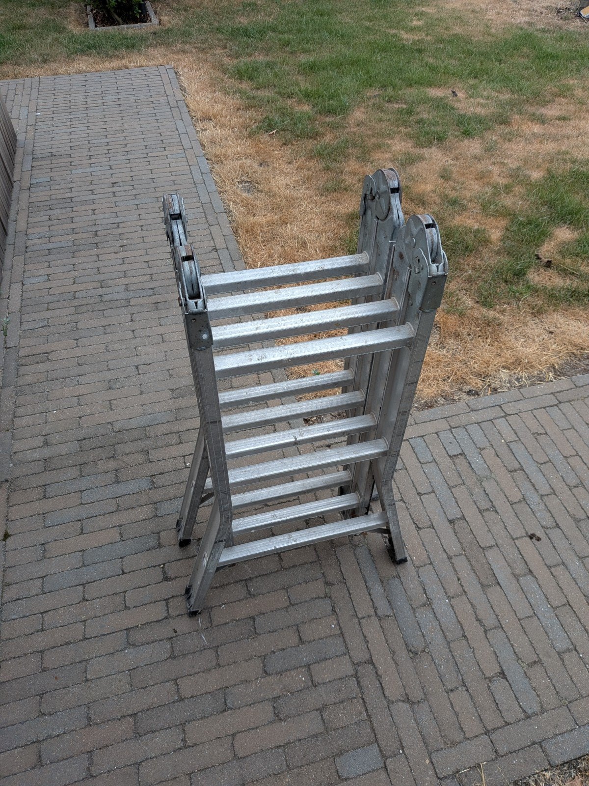 plooiladder, Doe-het-zelf en Bouw, Ladders en Trappen, Ophalen, Gebruikt, Ladder, Opvouwbaar of Inschuifbaar