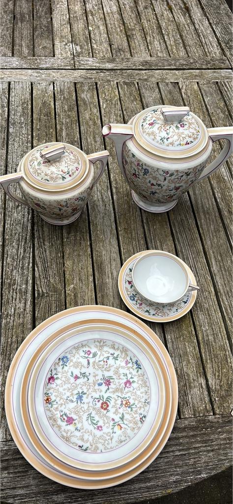 Volledig vintage Lourioux servies –Made in France –grote set, Enlèvement