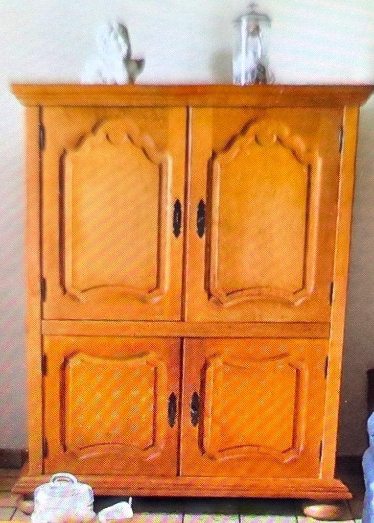 Grand buffet / armoire en chêne massif rustique – 4 portes, Avec porte(s), Comme neuf, 50 à 100 cm, Chêne