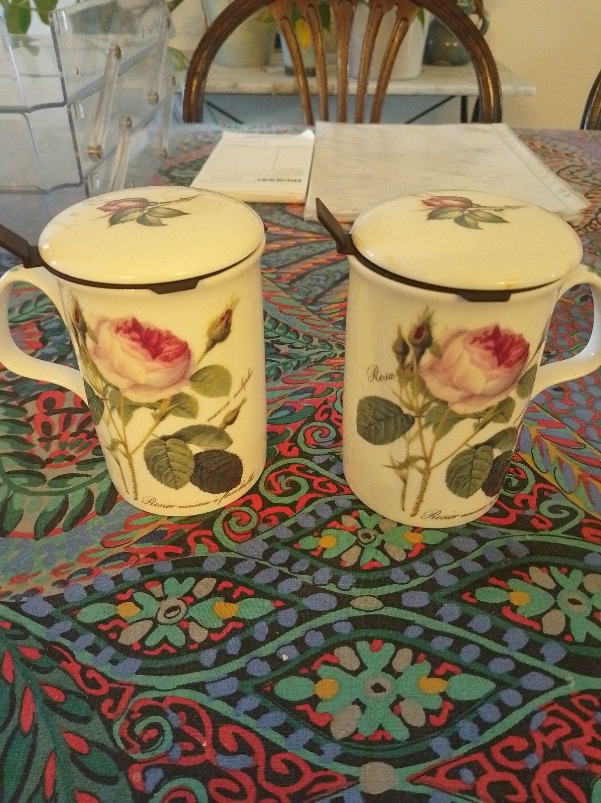 theekoppen Redoute roses, Roy kurkham, Ophalen, Overige merken, Landelijk/Boerenbont, Mok