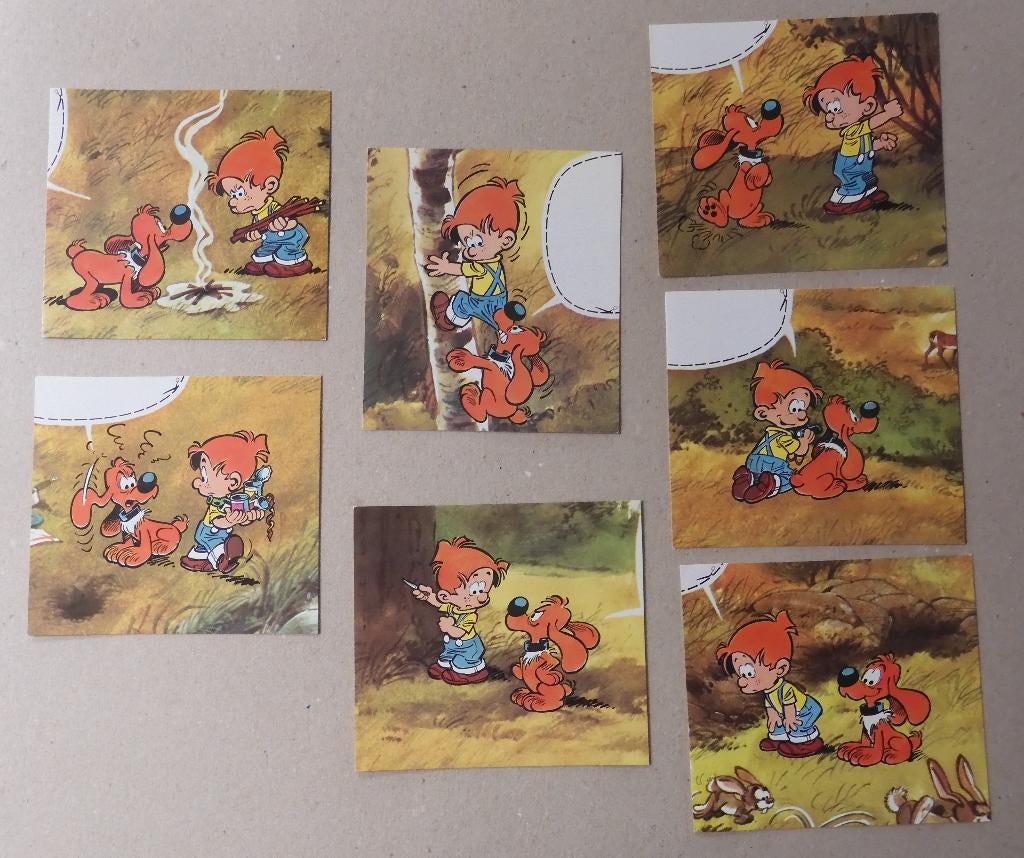 7 stickers - Bollie en Billie - Roba - Spa - 1980, Ophalen of Verzenden, Zo goed als nieuw, Strip of Tekenfilm