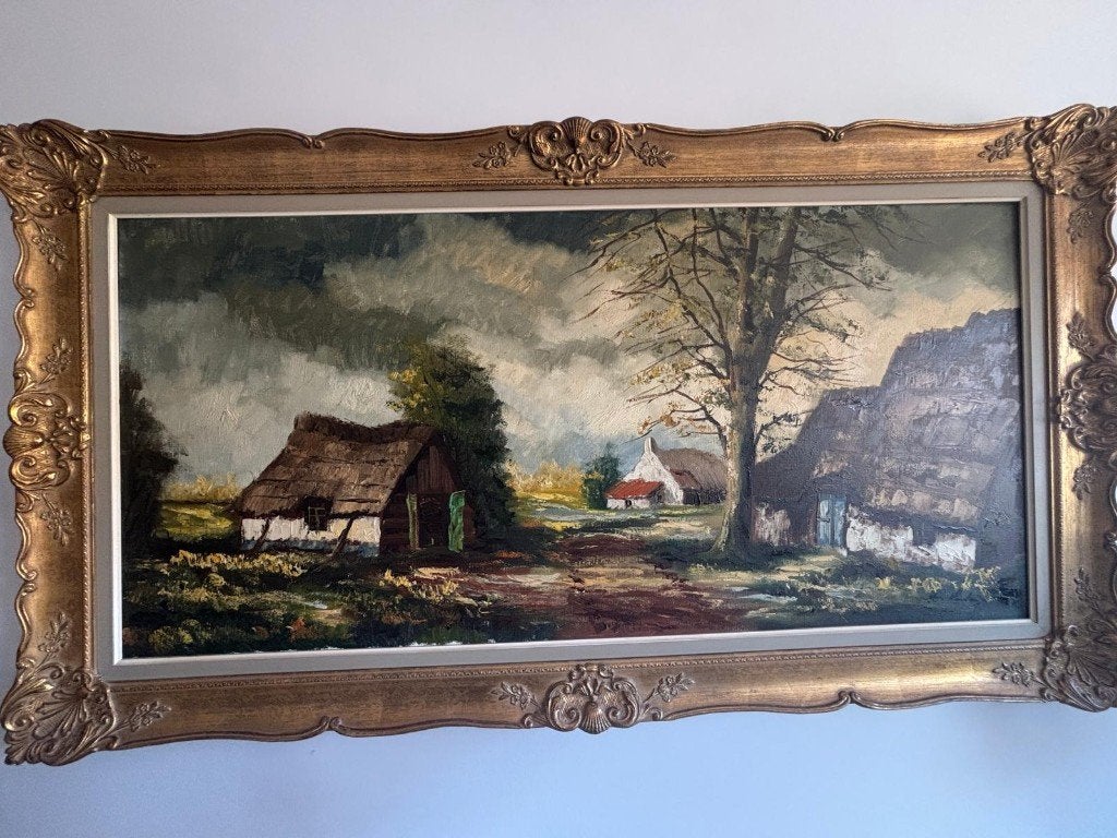 Van Landeghem - Van Landsberg? – 125 x 58, Antiquités & Art, Art | Peinture | Classique, Peint à la main, Peinture à l'huile, Paysage