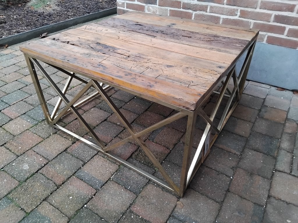 salontafel oud verweerd hout uniek exemplaar, Ophalen, Nieuw