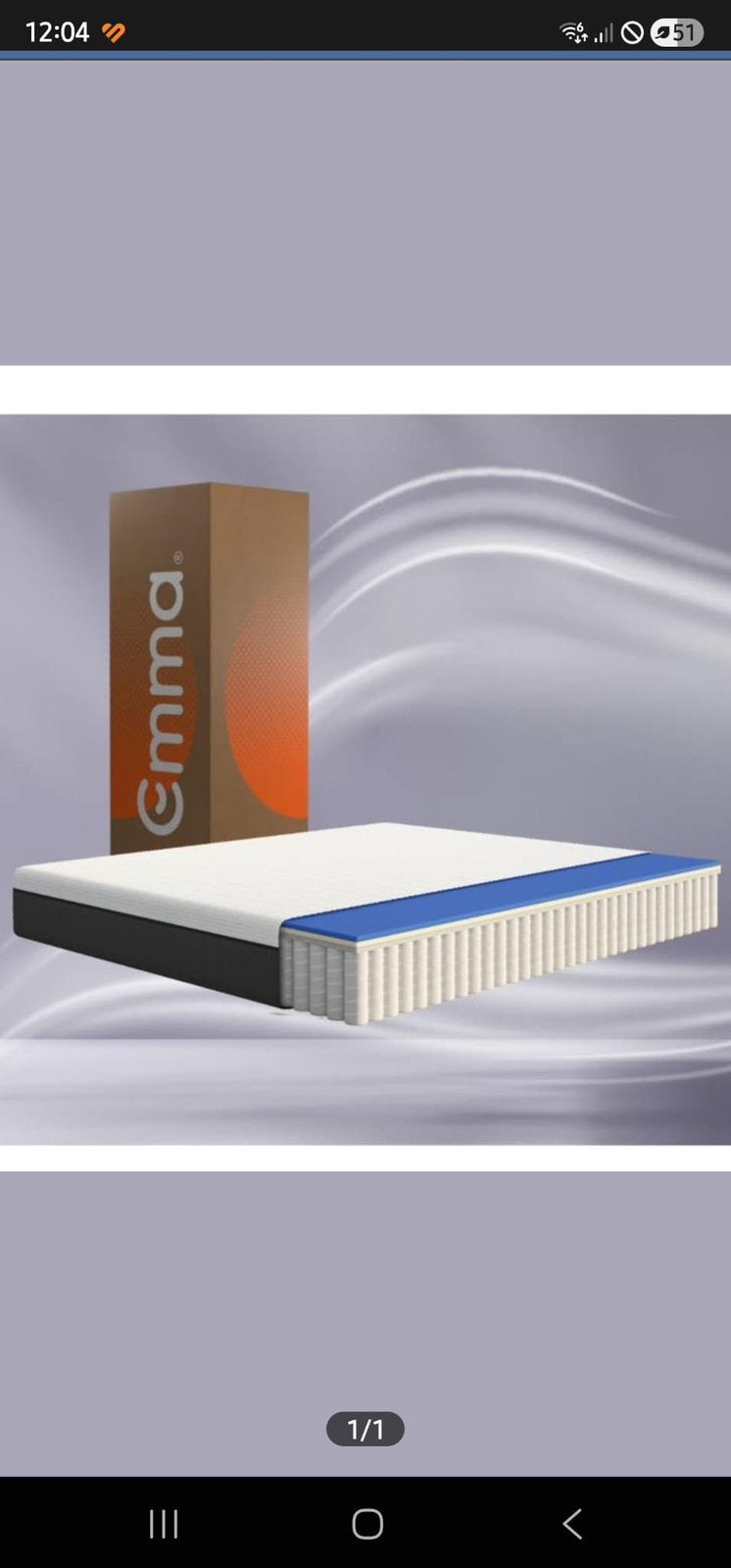 Matelas emma hybride 1 neuf et emballé, Enlèvement, Comme neuf, Matelas