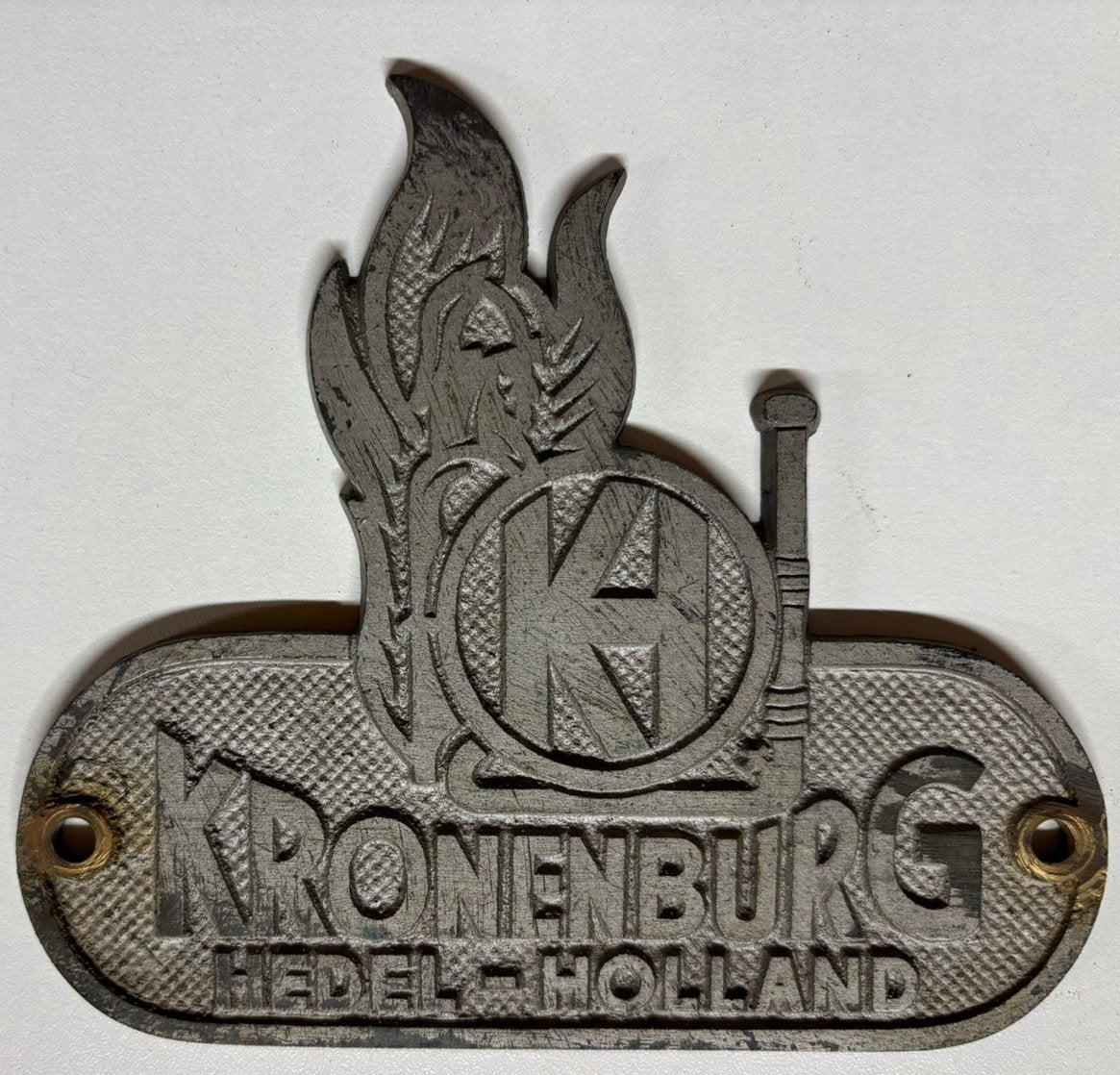 Plaatje Brandweer kronenburg typeplaat kenteken nummerplaat, Antiquités & Art, Curiosités & Brocante, Enlèvement