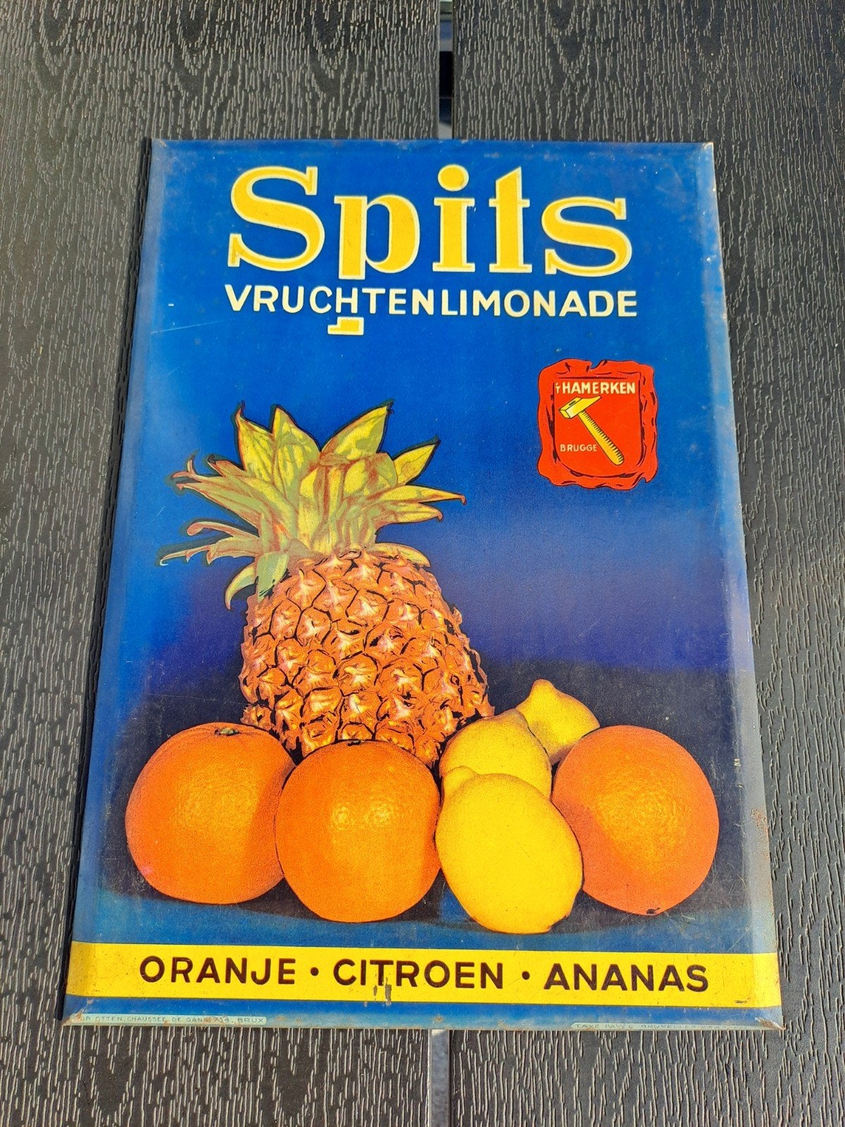 Reclame bord Spits limonade Brugge 1951, Verzamelen, Ophalen of Verzenden