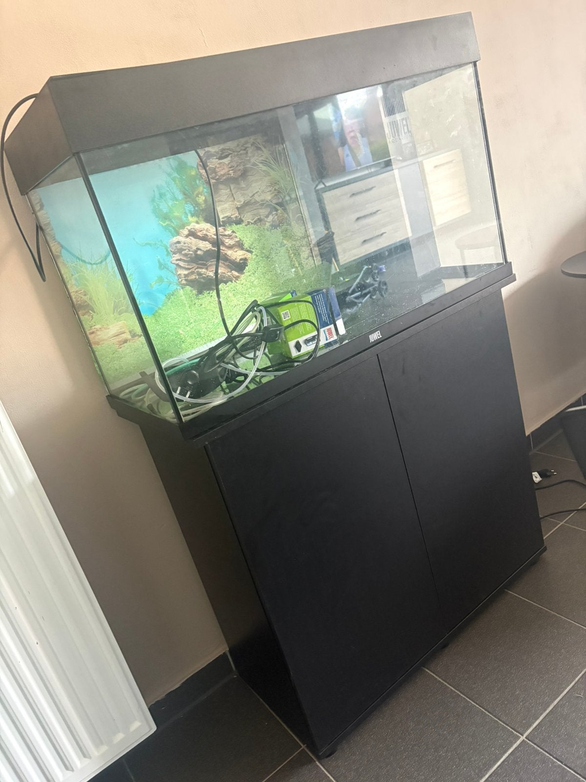 Aquarium met meubel, Ophalen, Gebruikt, Inclusief toebehoren, Leeg aquarium