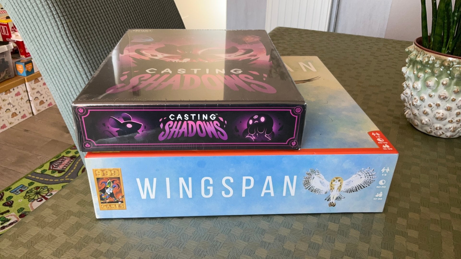 2 gezelschapsspellen wingspan en casting shadows, Hobby en Vrije tijd, Een of twee spelers, Ophalen, Nieuw