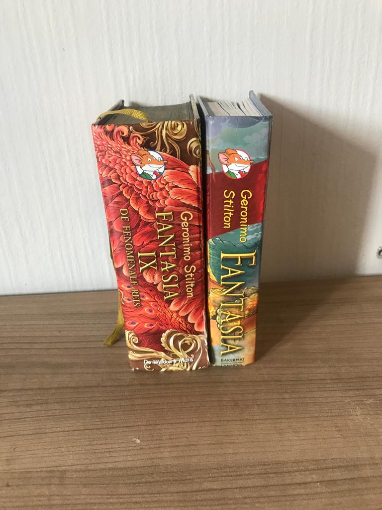 Geronimo Stilton Fantasia + Fantasia IX De Fenomenale Reis, Boeken, Gelezen, Geronimo Stilton, Ophalen of Verzenden, Sprookjes