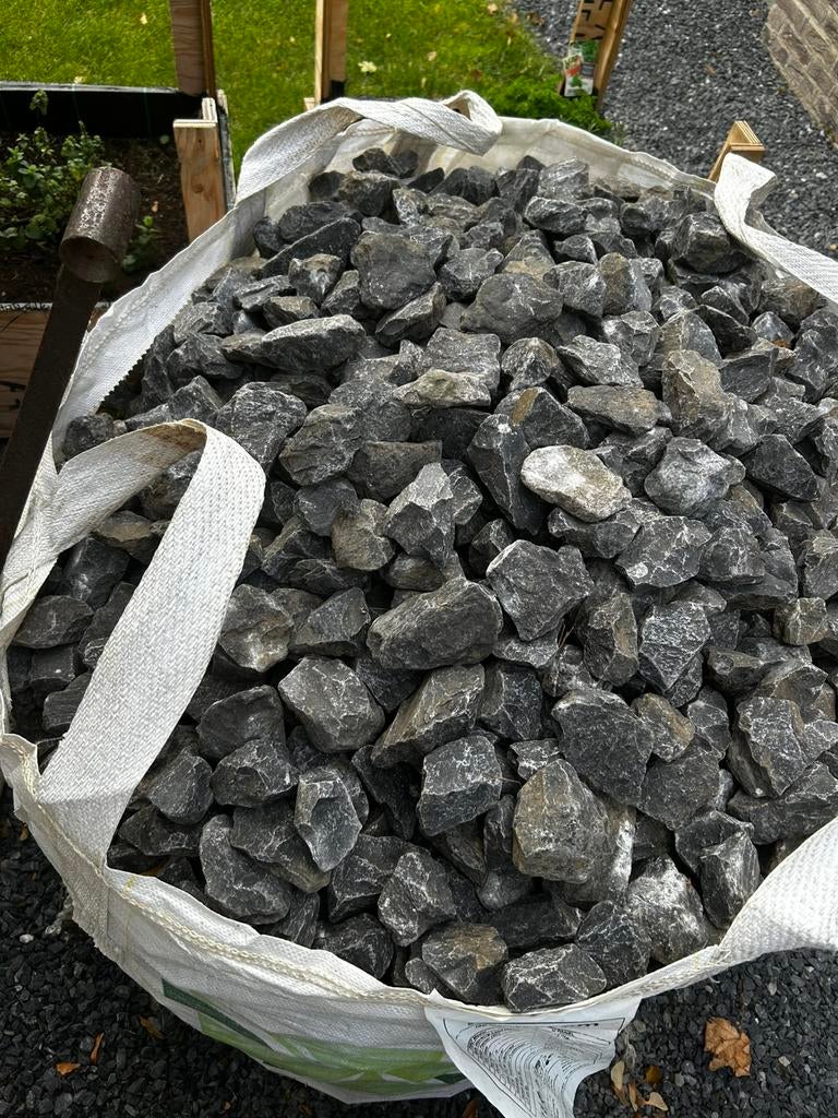 1 m³ Blauwe breuksteen 40/60, Tuin en Terras, Ophalen, Zo goed als nieuw, Blauw, Grind