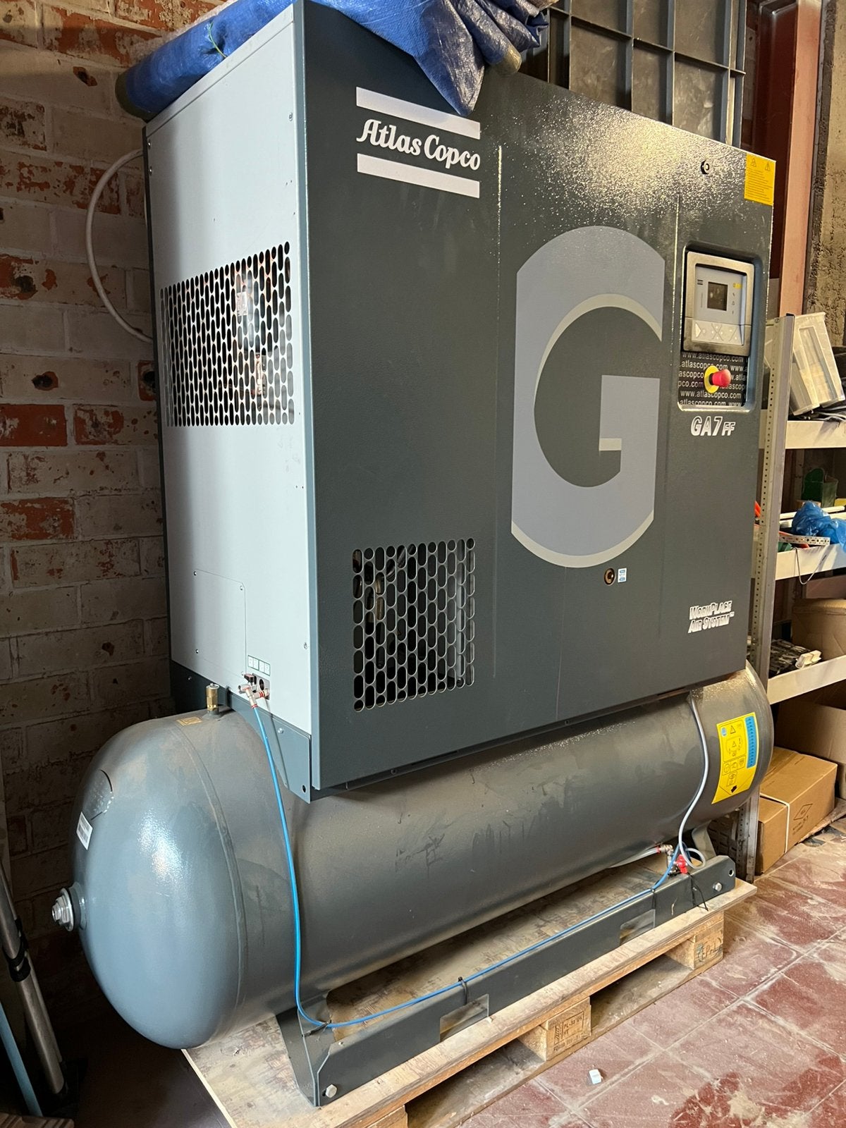 Atlas Copco GA7FF 2021, 500L vat, Bricolage & Construction, Compresseurs, Comme neuf, Enlèvement