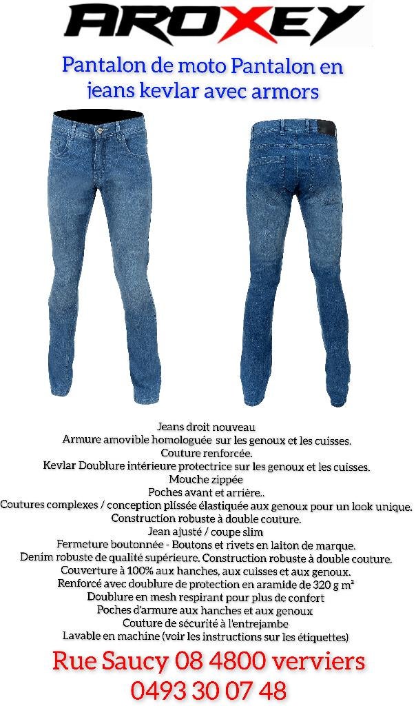 Pantalon de moto Pantalon en jeans kevlar avec armor Jeans, Verzenden, Nieuw met kaartje, Kinderen, Broek | textiel