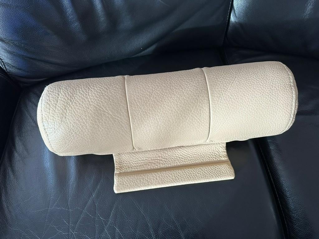 Prachtige zwarte leren zetel (5 zit met hoek), Ophalen, Hoekbank, 300 cm of meer, Zo goed als nieuw